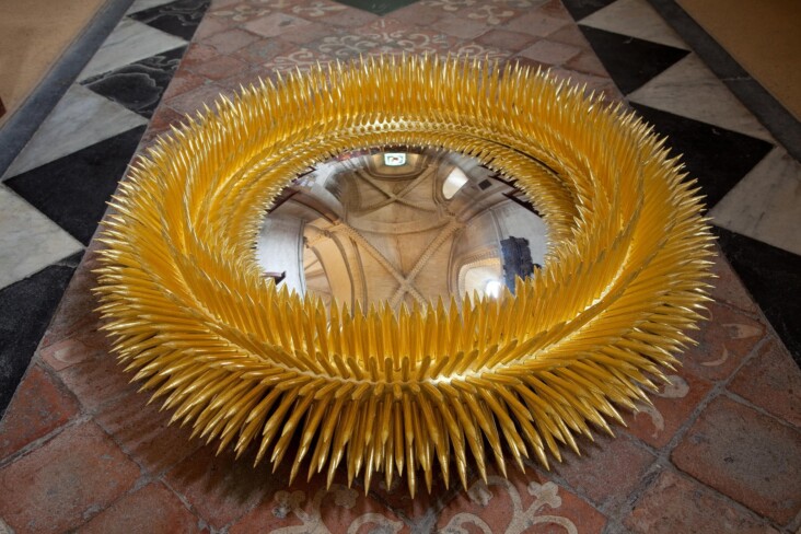 Gold urchin mirror